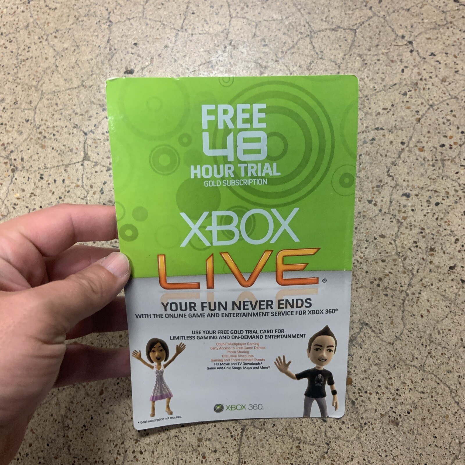 Microsoft Xbox Live Free 48 Hour Trial Gold  Subscription - XBOX 360