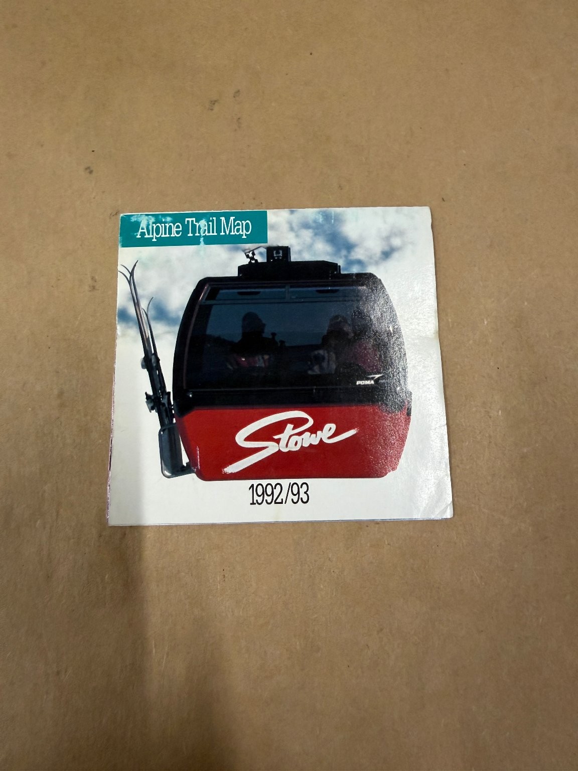 Vintage Stowe Alpine Trail Map 1992/93 Ski Resort Vermont