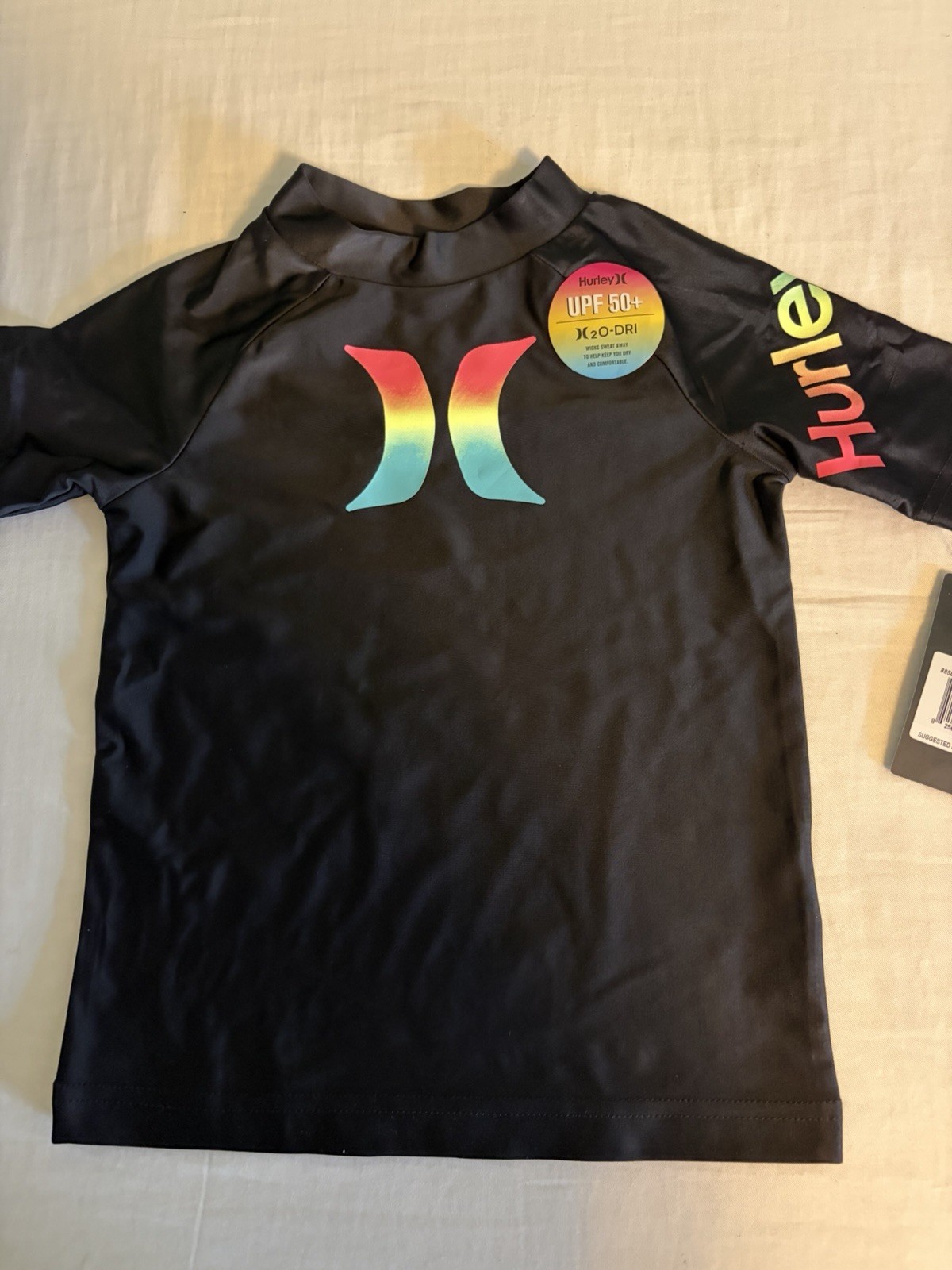 Hurley Rash Guard Youth/kids Size 4 Unisex H2O -Dri UPF 50+ New W/ Tags $28
