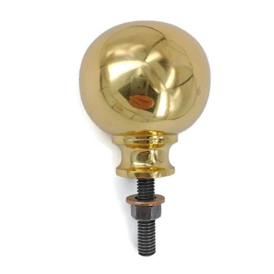 heavy brass Large Ball cot bed heavy cast Knob 3" inch high 6.5 cm old style