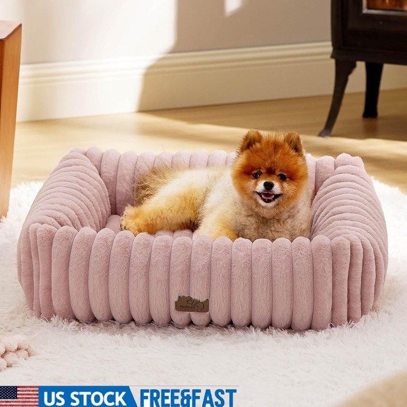 Cozy Raised Pet Bed W/ Anti-Slip Base Removable Washable Cover Small Dogs Cats