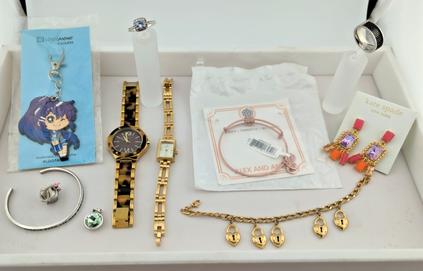 Bulk Craft Junk Drawer Assorted Costume Jewelry Watches Rings Bracelets Earrings