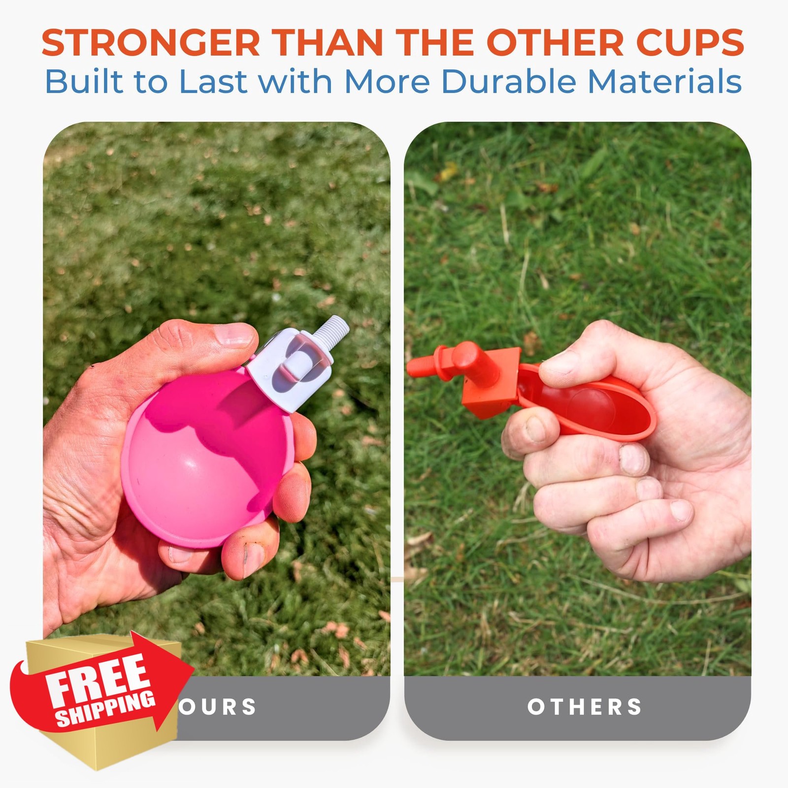 Lil'Clucker 8 Pack Pink Large Automatic Chicken Waterer Cups Poultry Feeder