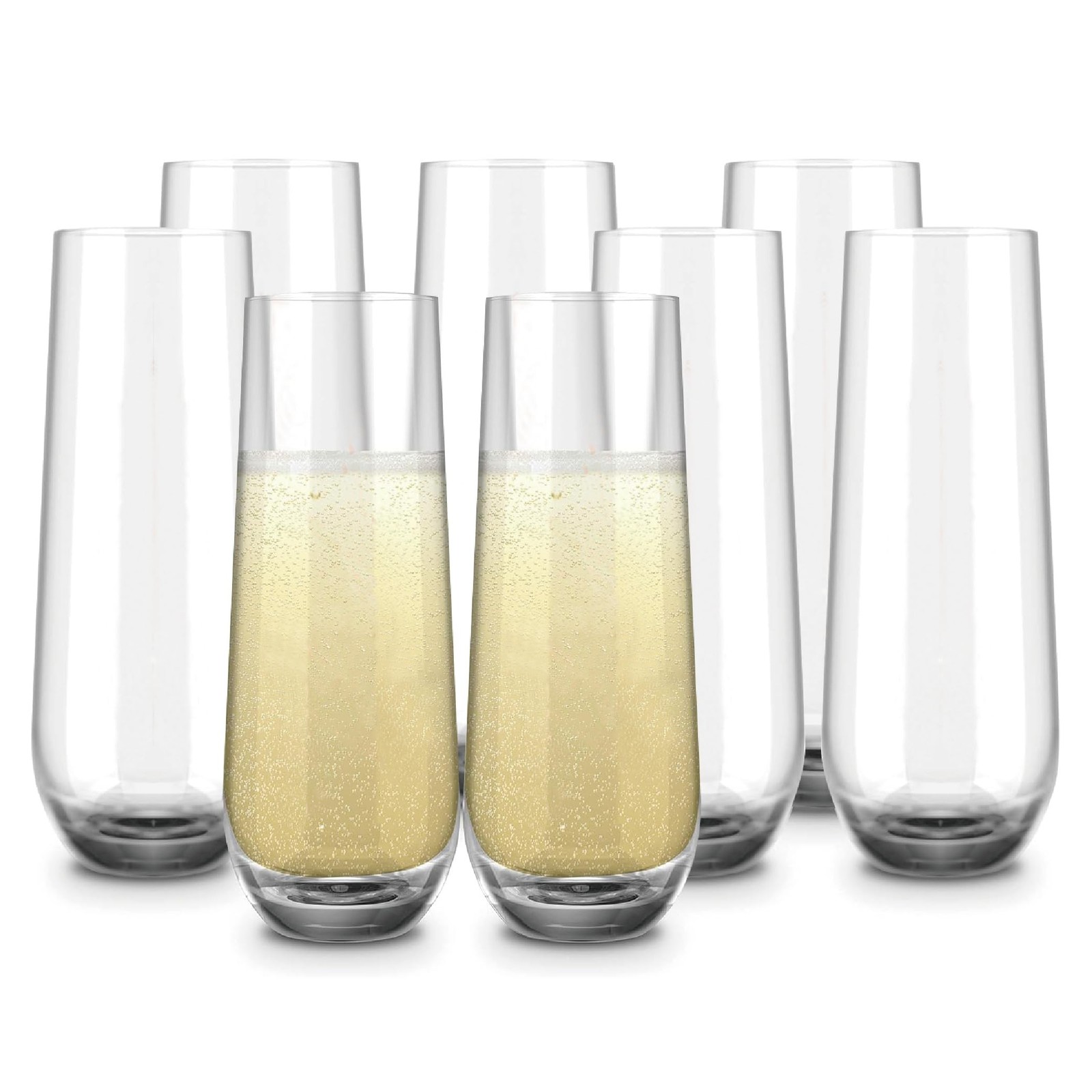 Stemless Champagne Flutes, Champagne Glasses, Mimosa Glasses, Set of 8