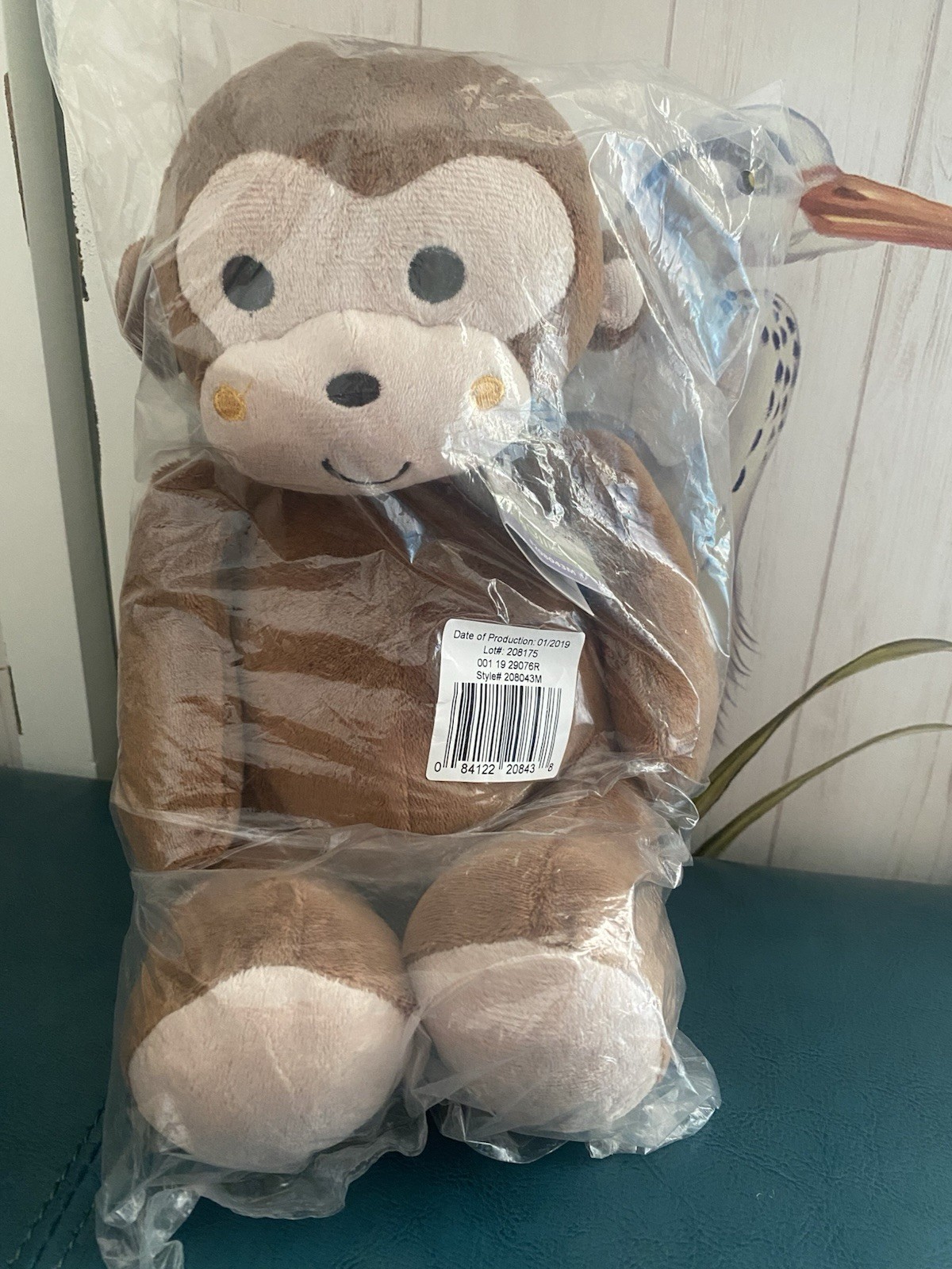 NIB Large 12" Lambs & Ivy Bedtime Originals Ollie Plush Monkey Brown & Tan 