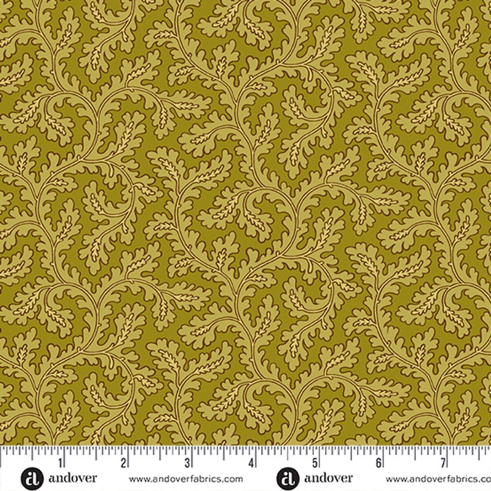 Gathering Oak Leaves Green #D3-1-15  BTY