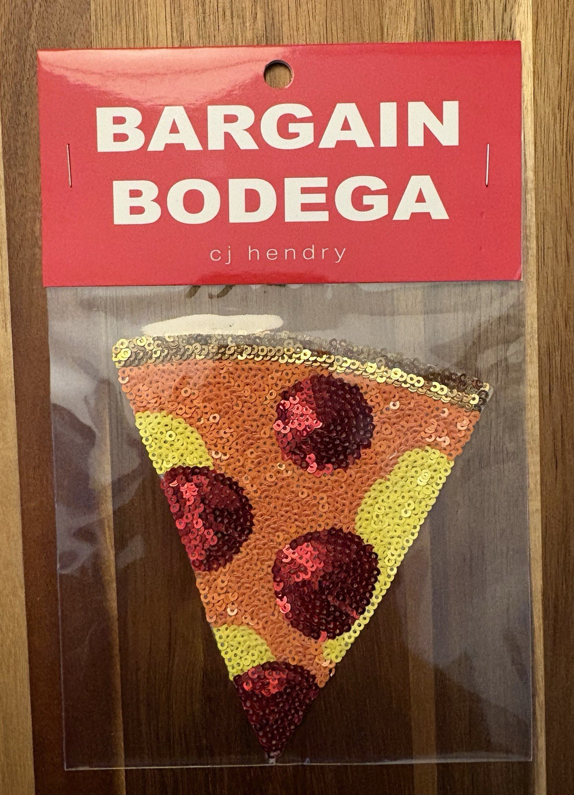 SEALED BRAND NEW Cj Hendry Bargain Bodega LMTD Edition Sequin Patch PIZZA SLICE