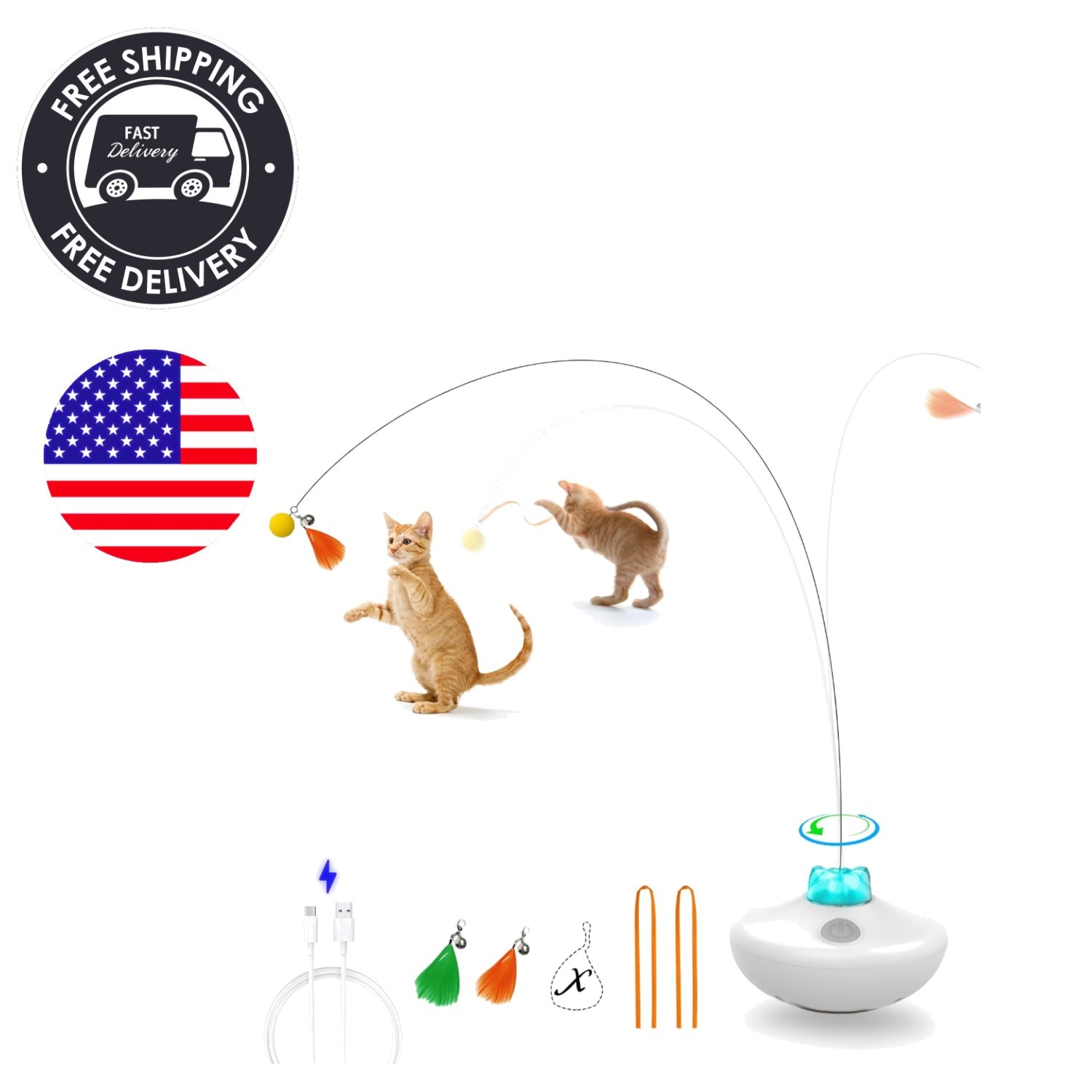 Interactive Cat Teaser Tumbler - Rechargeable & Lightweight for Fun Play