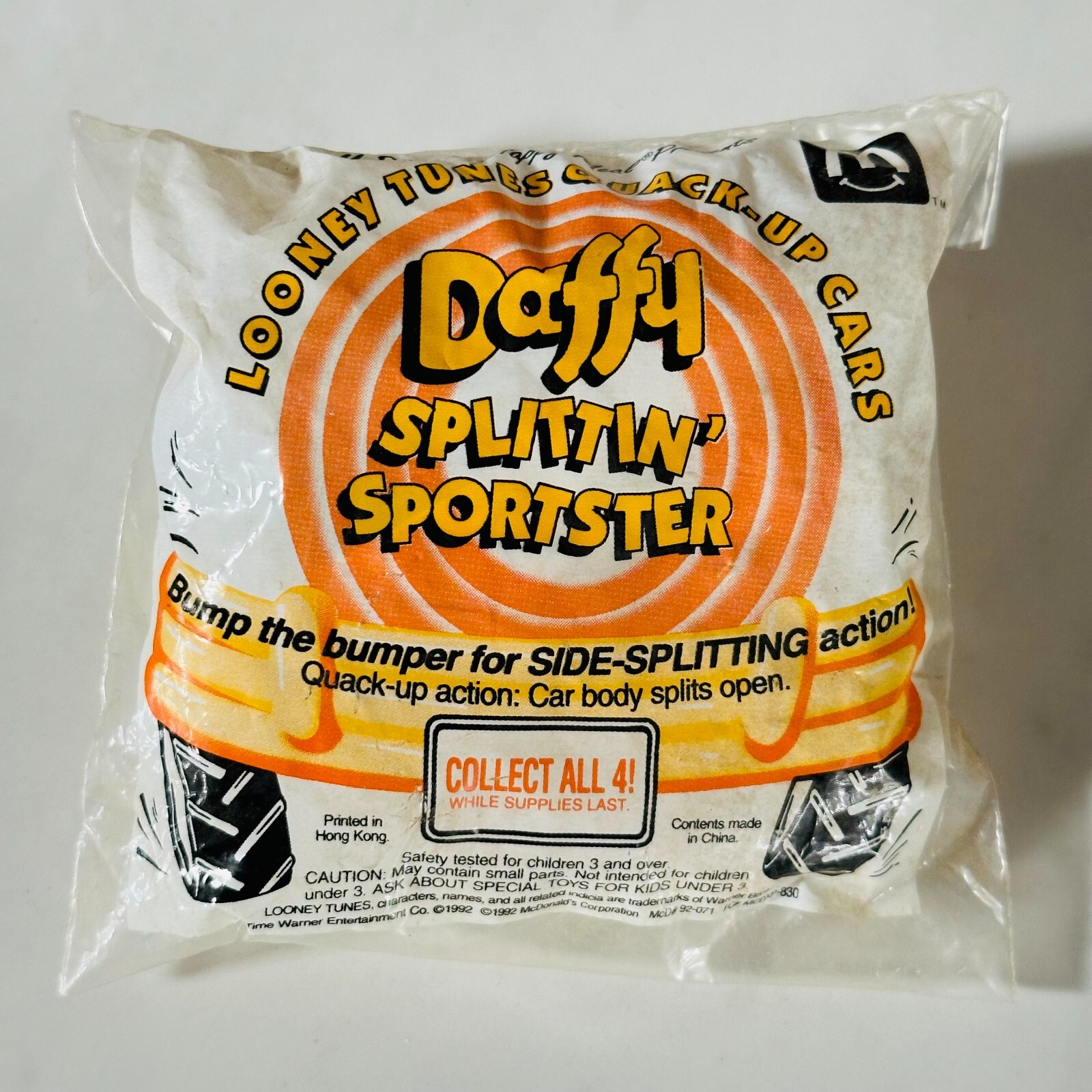 Looney Tunes Daffy Duck Splittin Sportster Quack Up McDonalds 1992 Happy Meal