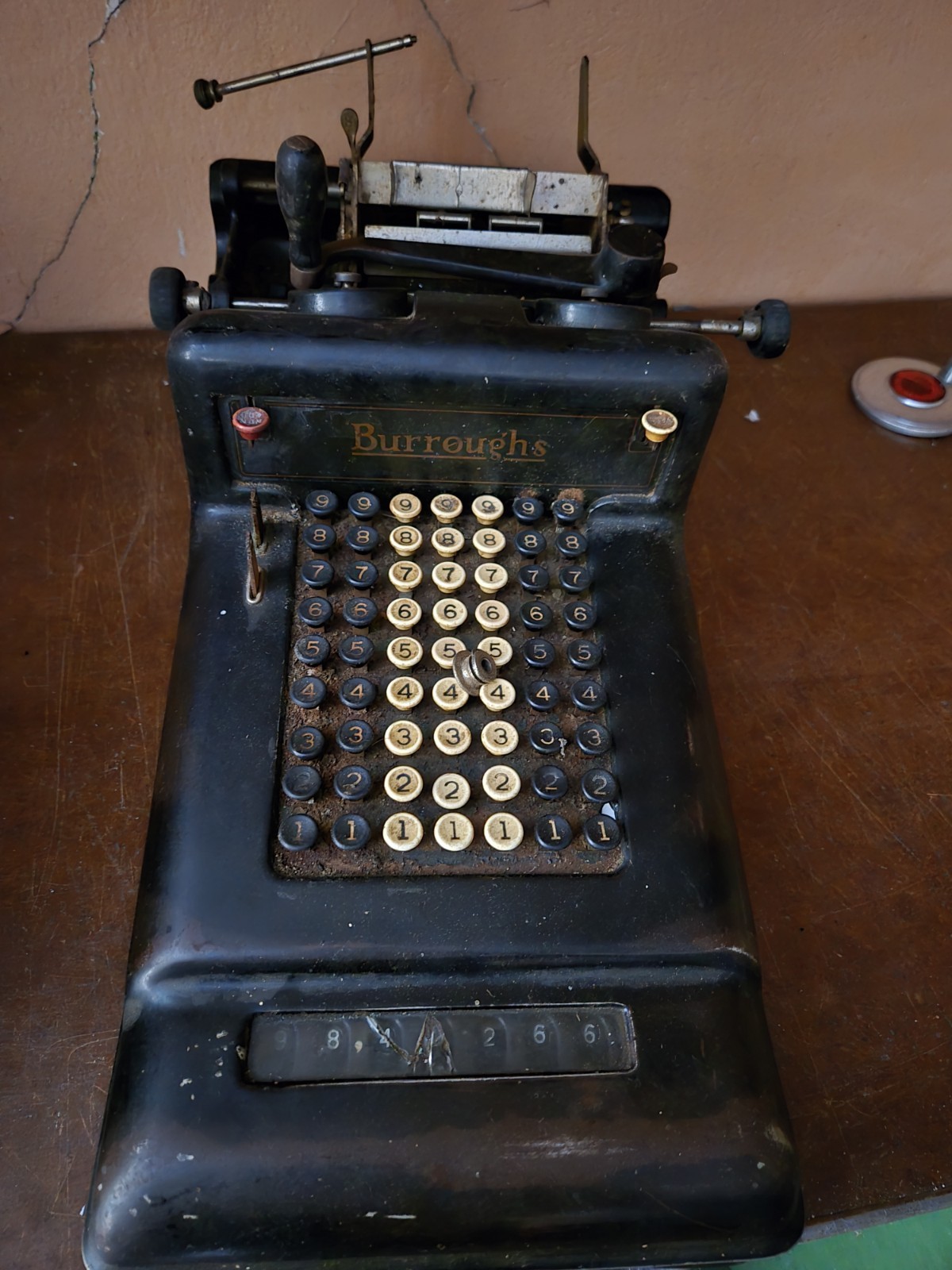 Burroughs Antique Adding Machine Mechanical Calculator
