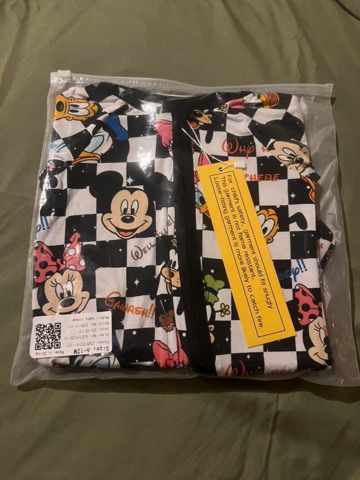 Brand new Mickey Mouse Bamboo Zippy size 6/12M