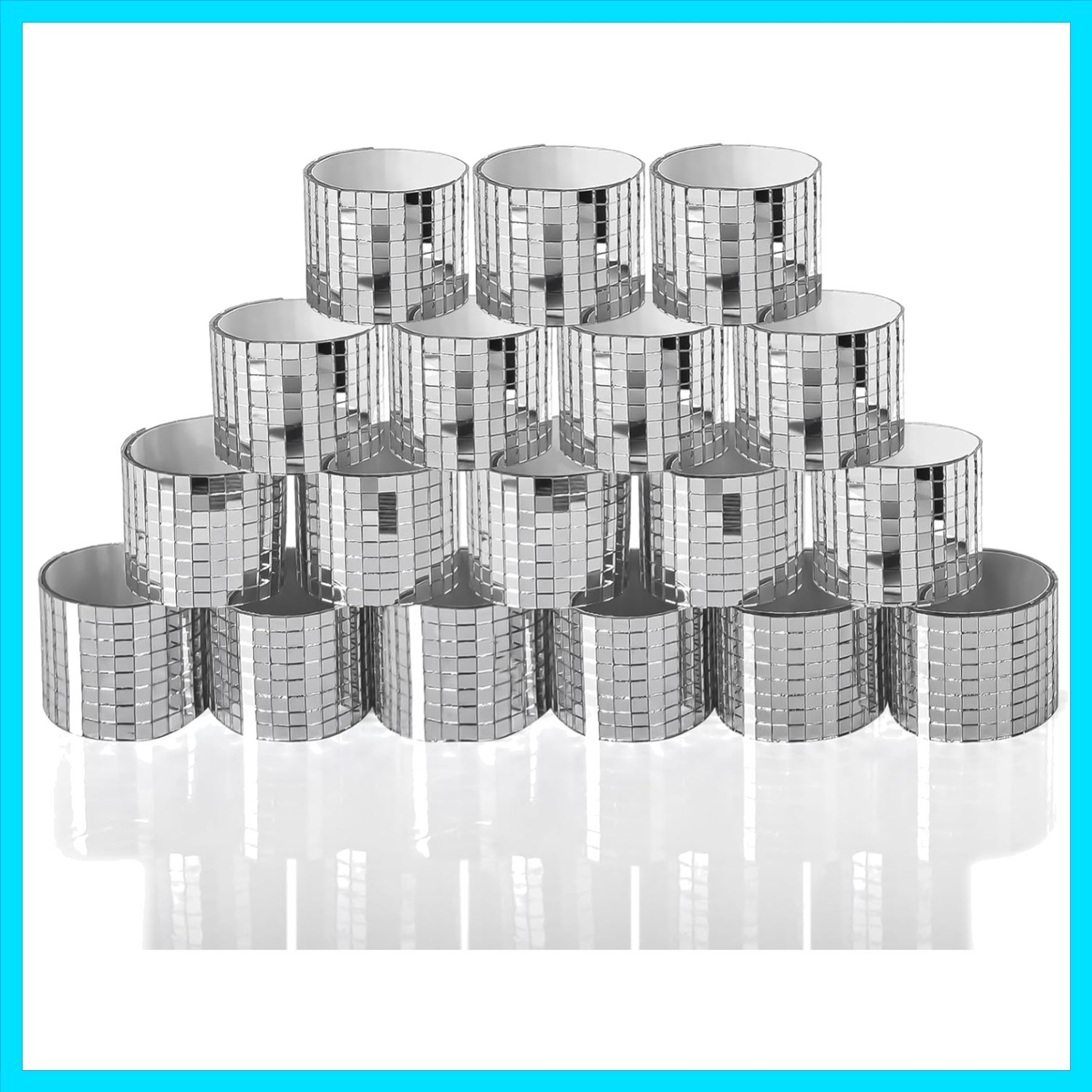 18 Pack Self-Adhesive Glass Mirror Mosaic Tiles 7092 Pieces Small Square Mirr...