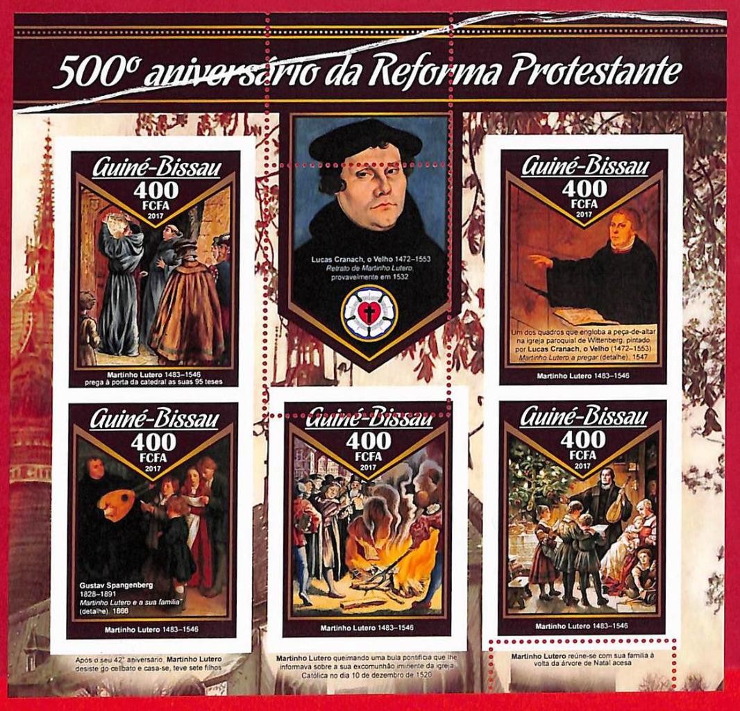 A5156 - GUINE-BISSAU - ERROR MISPERF Stamp Sheet - 2017 - ART