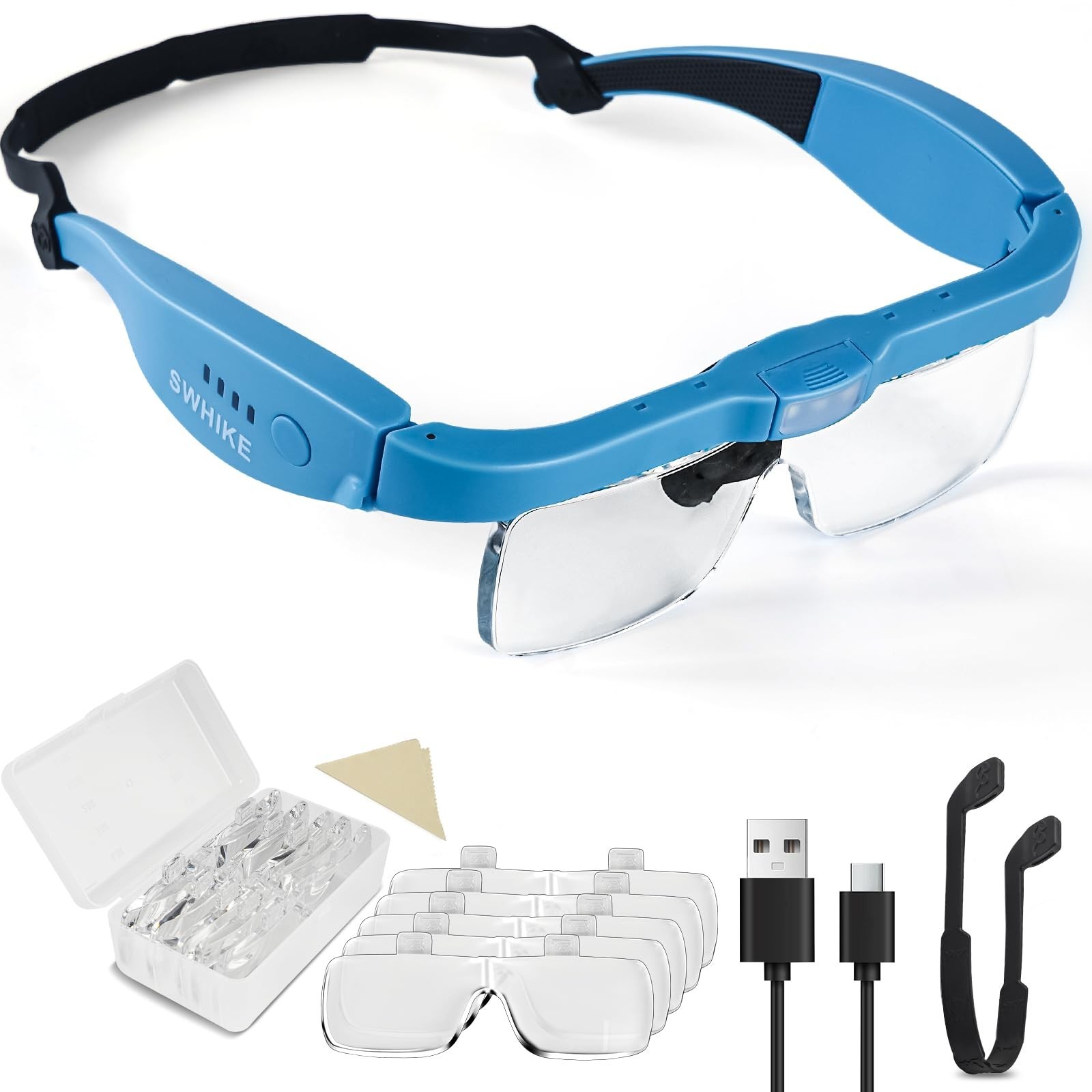 Magnifying Glass with Light Hands Free, Rechargeable Magnifying Glasses Heads...