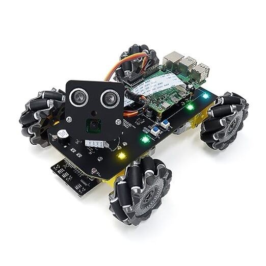  Mecanum Wheel Car Kit for Raspberry Pi 5 4 B 3 B+ Zero 2 W, Mecanum Wheels