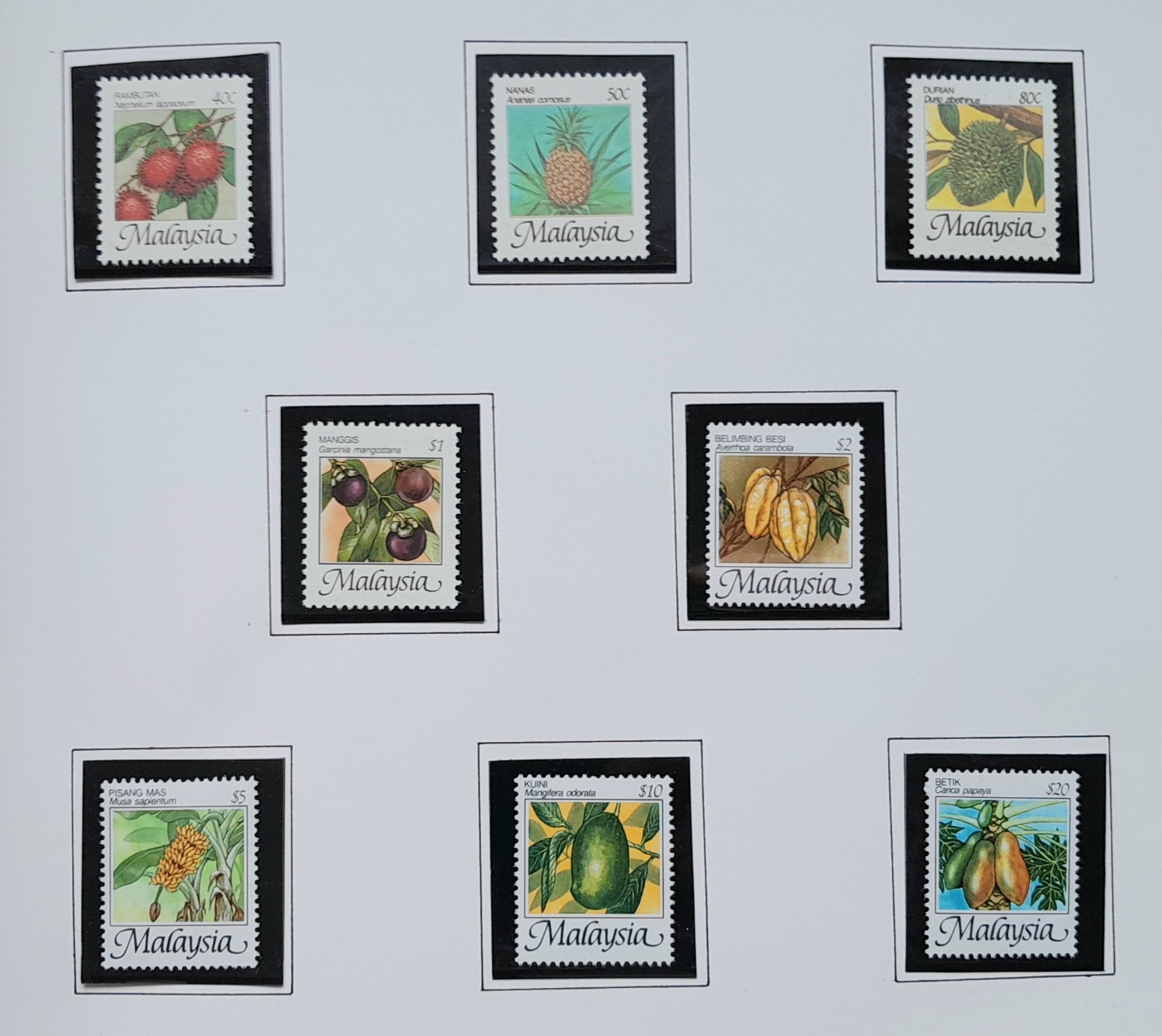 Malaysia 1986 Album of Natural Fruits & Argo Based Products 15 MNH sets - Rare