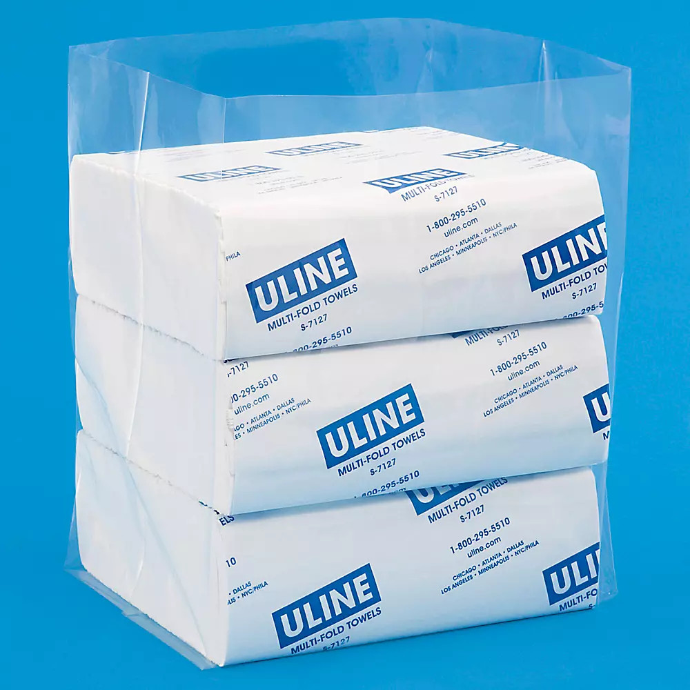 Pack of 1000 10 x 8 x 16" 2 Mil Gusseted Poly Bags