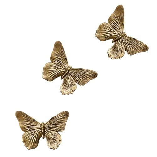  VintageD Butterfly Wall Decor Set of – Antique Copper Resin Wall 3 copper