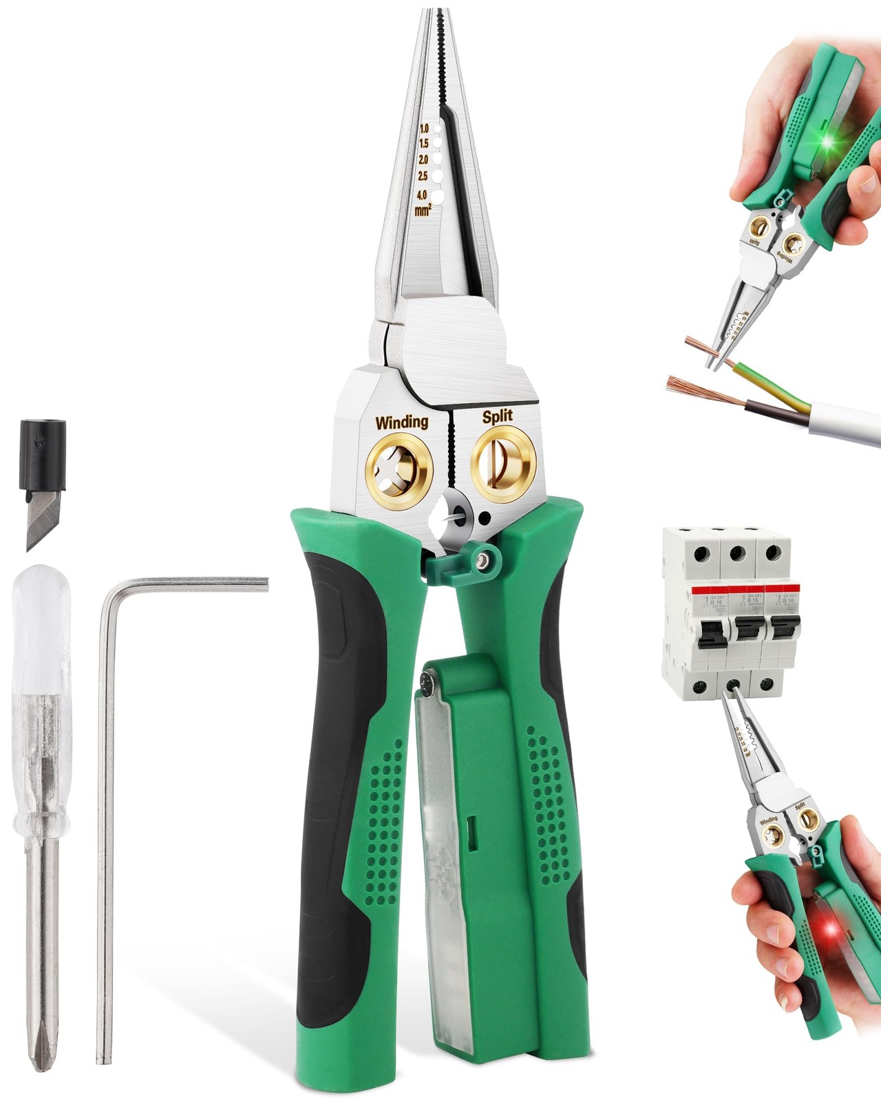 8 In 1 Wire Stripper with Voltage Tester, Wire Strippers/Crimper with Plier, ...