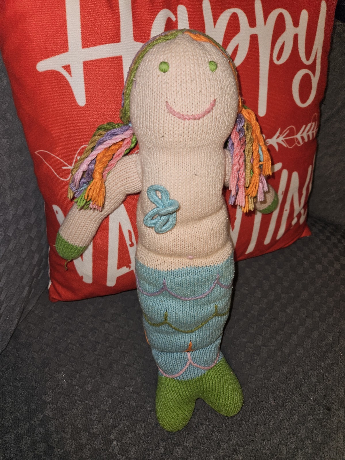 Blabla Kids Regular Mermaid Doll Hand Knitted Plush Blue Tail 18"