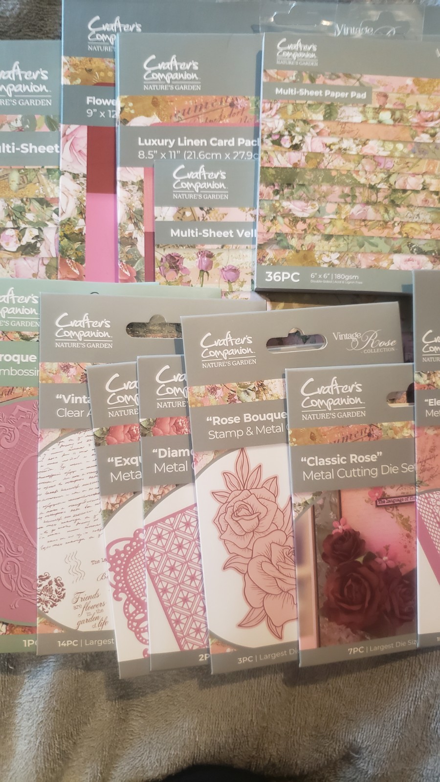Crafters Companion "Vintage Rose " Collection.  New