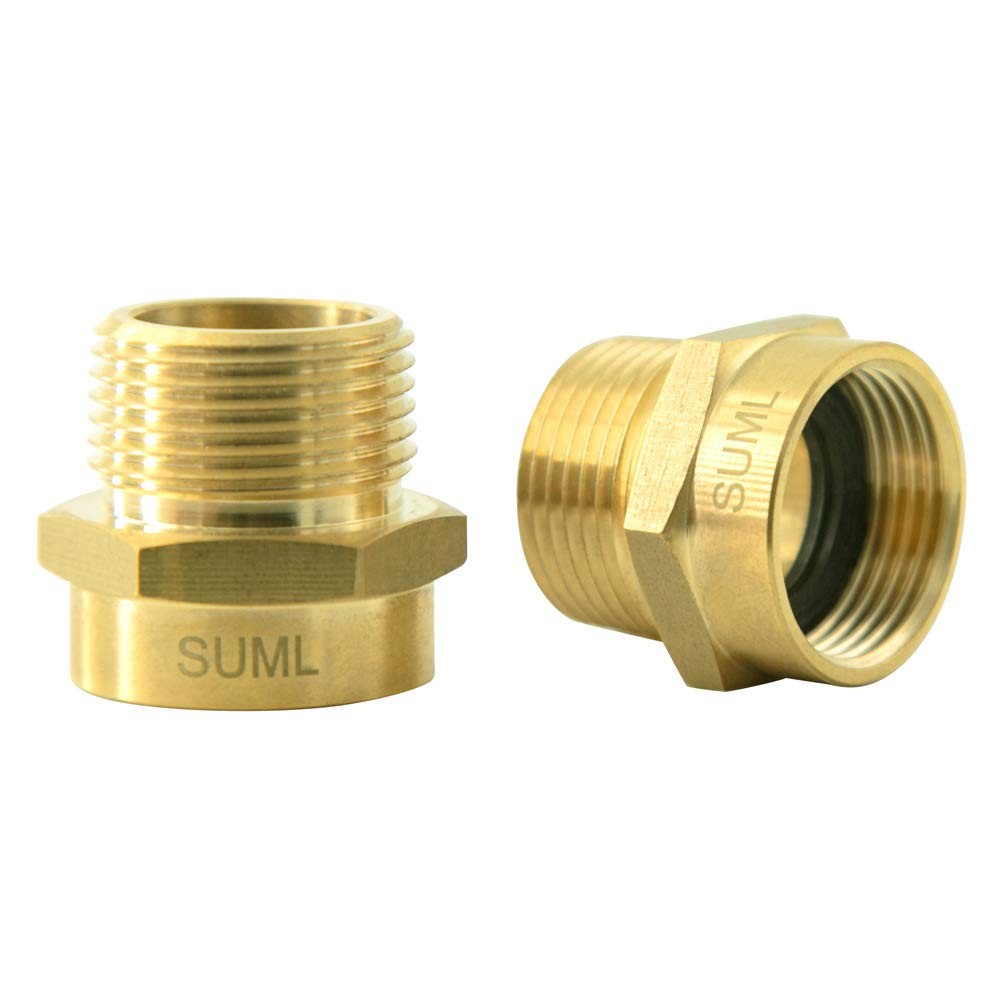 GESHATEN 3/4” G Thread (BSP) 3/4" G Female x NPT Male, Brass 
