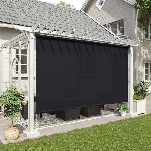 Outdoor Roller Shade 84" W x 96" H, Exterior Cordless Blinds with Splicing 