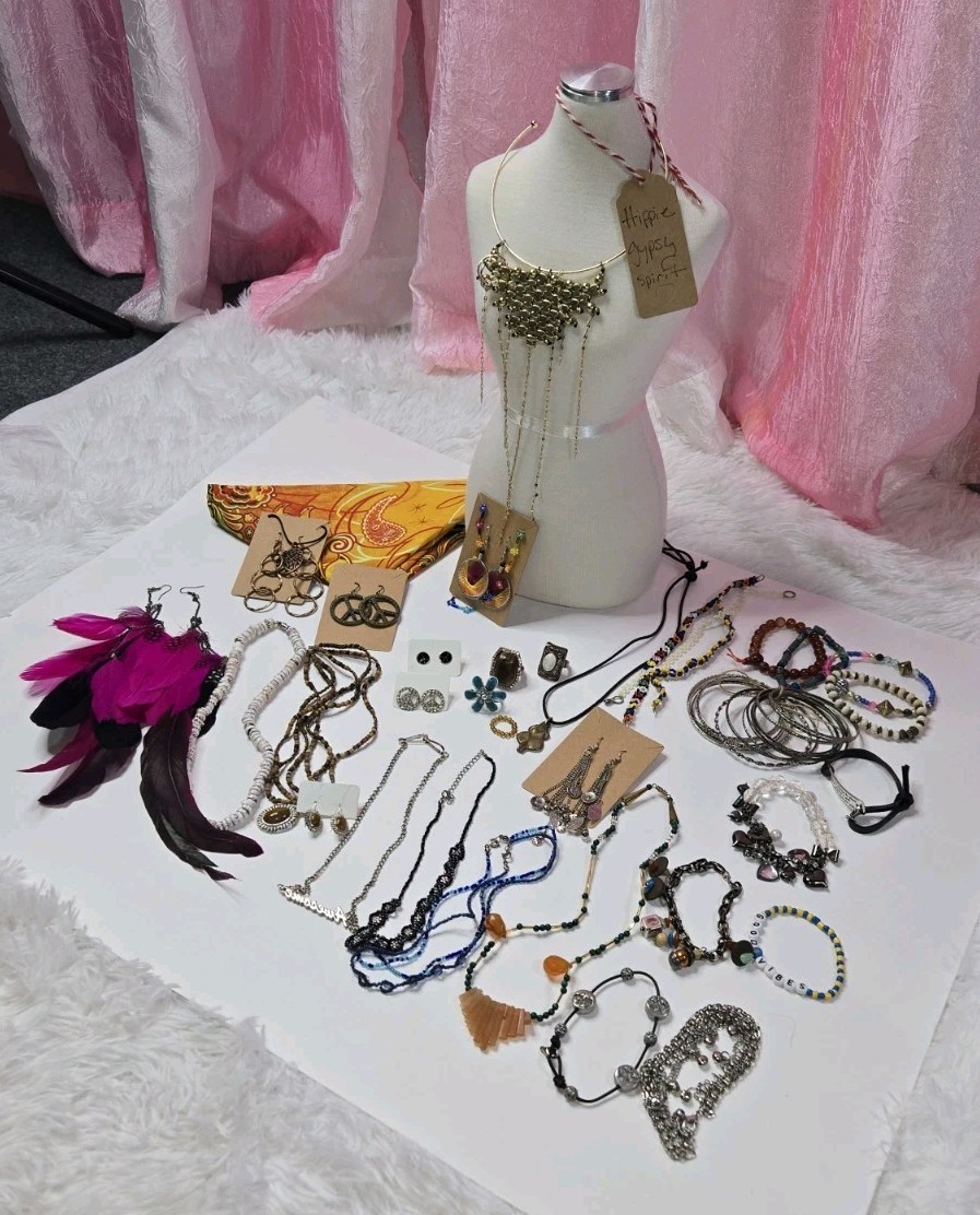 Jewelry Lot Hippie Gypsy Theme Clean Curated Bundle Free Gift 