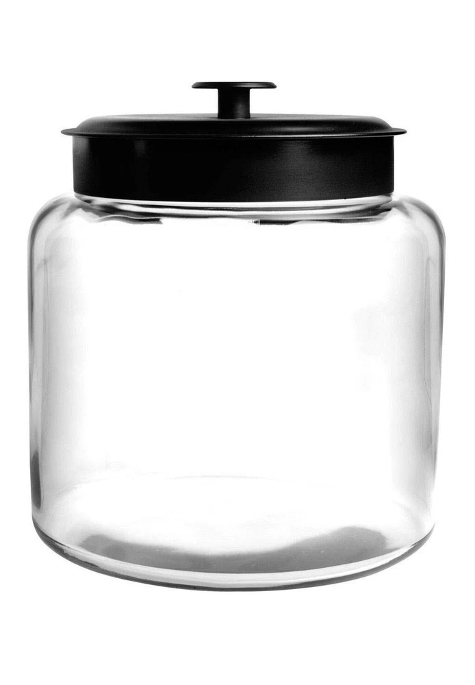 Anchor Hocking 1.5 Gallon Glass Jar with Black Lid Ideal for Food Storage