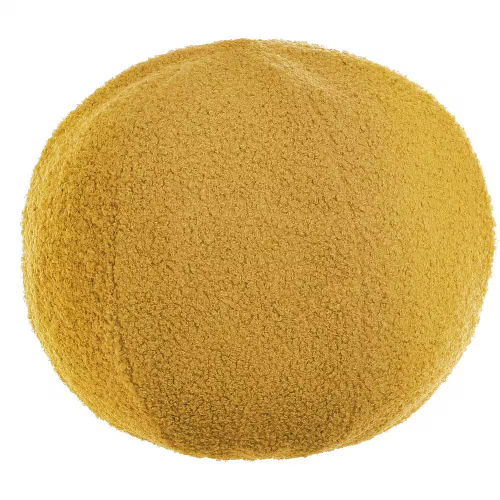 Sphere Plush Marigold Yellow Solid Cotton 12 In. Throw Pillow