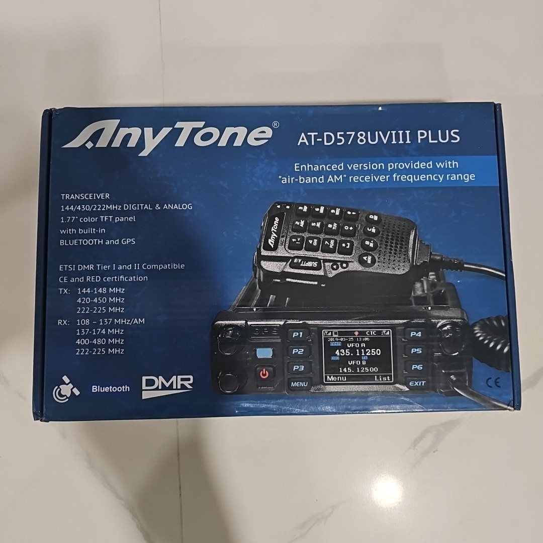 NIB AnyTone AT-D578UVIII PLUS DMR Tri-Band Ham Radio Bluetooth GPS Digital