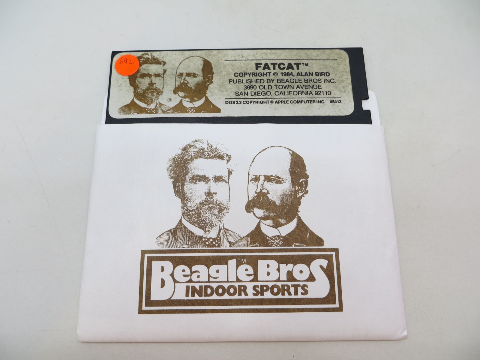 1984 APPLE COMPUTER Software 5.25" Floppy Disk FATCAT #5413 Beagle Bros 