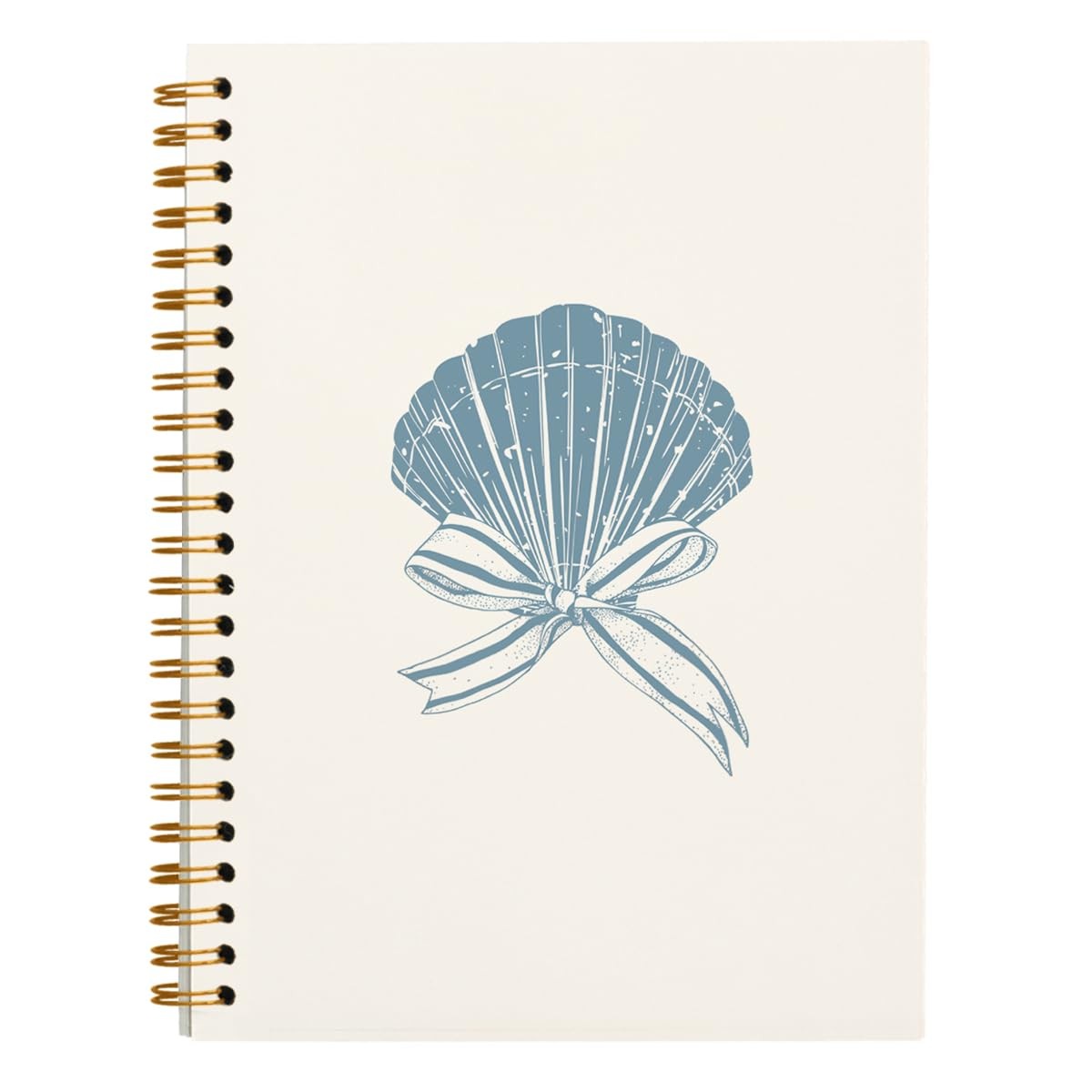 ULEGIE Blue Bow Coquette Notebook Journal, Shell Preppy bow shell 