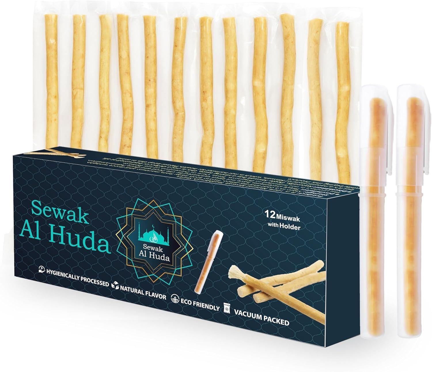 Pack of 12 Miswak Sticks Natural Toothbrush for Teeth Whitening Oral Health & F