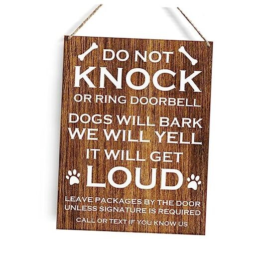 Do Not Knock or Ring Door Bell Sign Dog Lovers Signs Wall Decor Rustic Do KNOCK