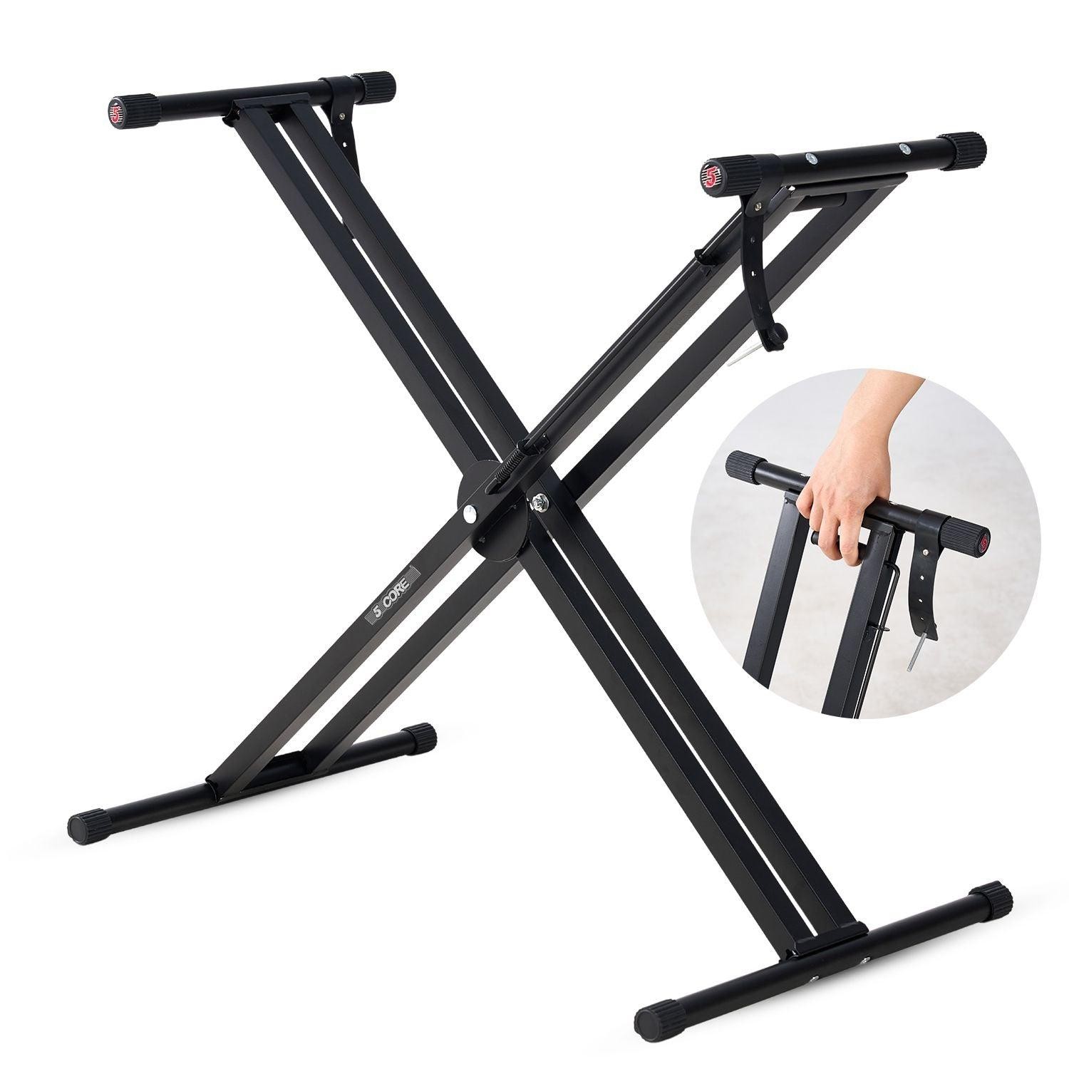 5 Core Keyboard Stand Height Adjustable One Hand Trigger Quick Release Portable 