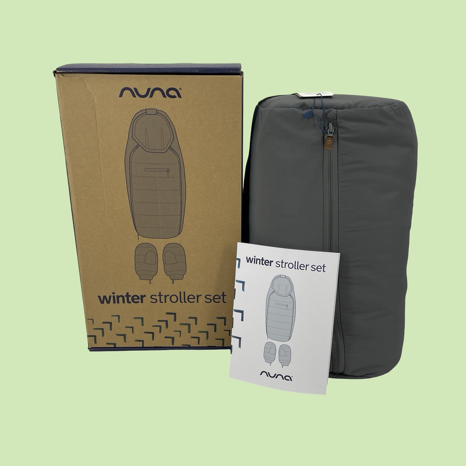 Nuna Winter Stroller Set with Bag Polyester Granite FG00000GRN #OB9812