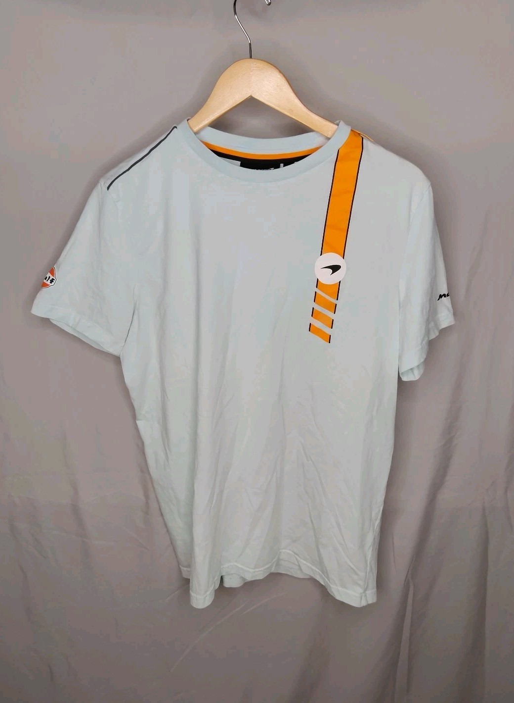 McLaren Racing x Gulf Oil  T Shirt Blue Cotton F1 Formula 1 Team  STICHD