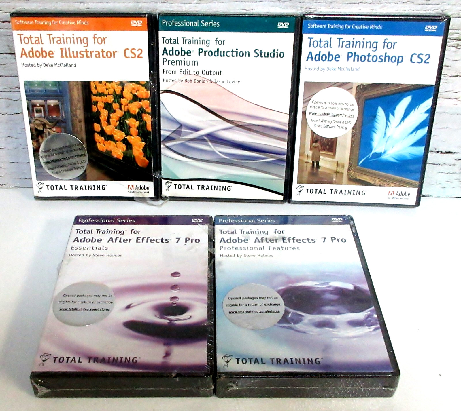 Total Training Professional Series DVD For Adobe Lot Of Five ALL FACTORY SEALED!