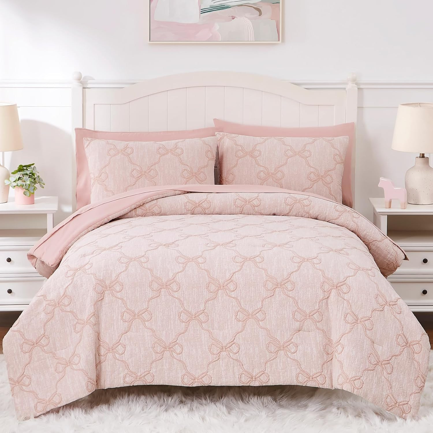 Full Size Comforter Sets with Sheets for Girls-7 Pieces Full Size Bedding Sets w