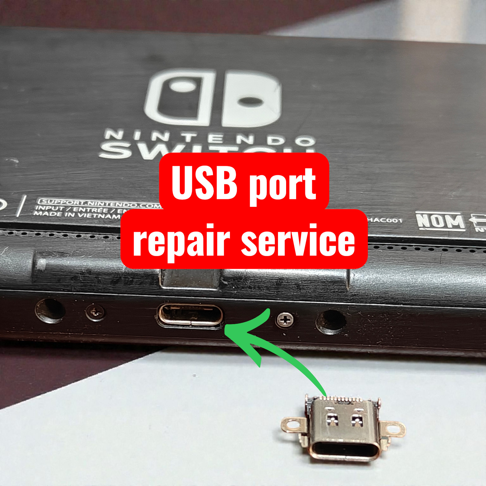 Nintendo Switch v1 v2 or lite Type C USB charge Port Replacement Repair Service