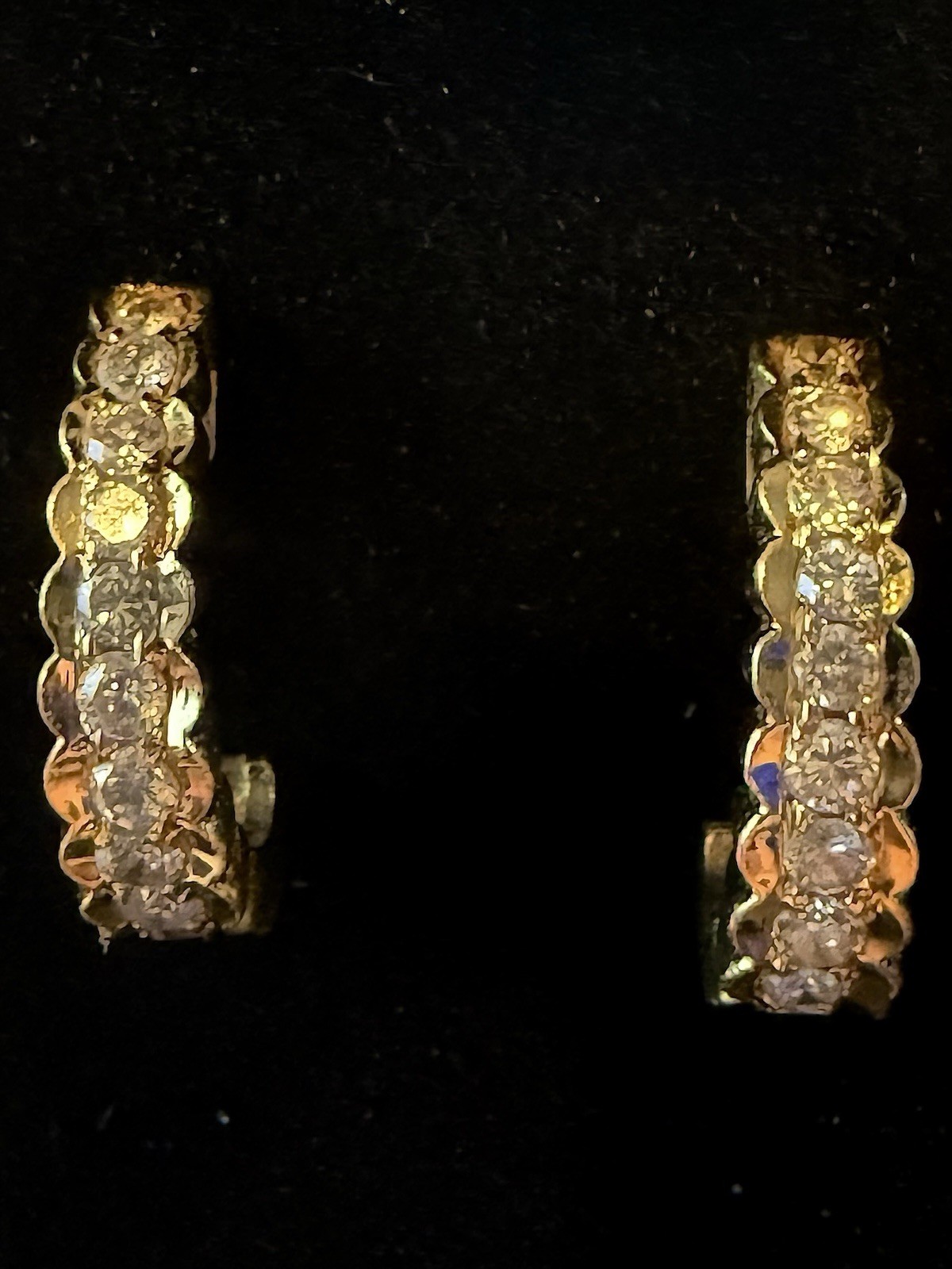 Diamond Hoop earrings 14k