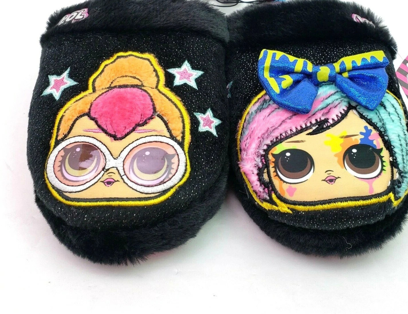 LOL Surprise BBs Run The World Girls Size 2/3 Black Comfy Slip On Slippers kds