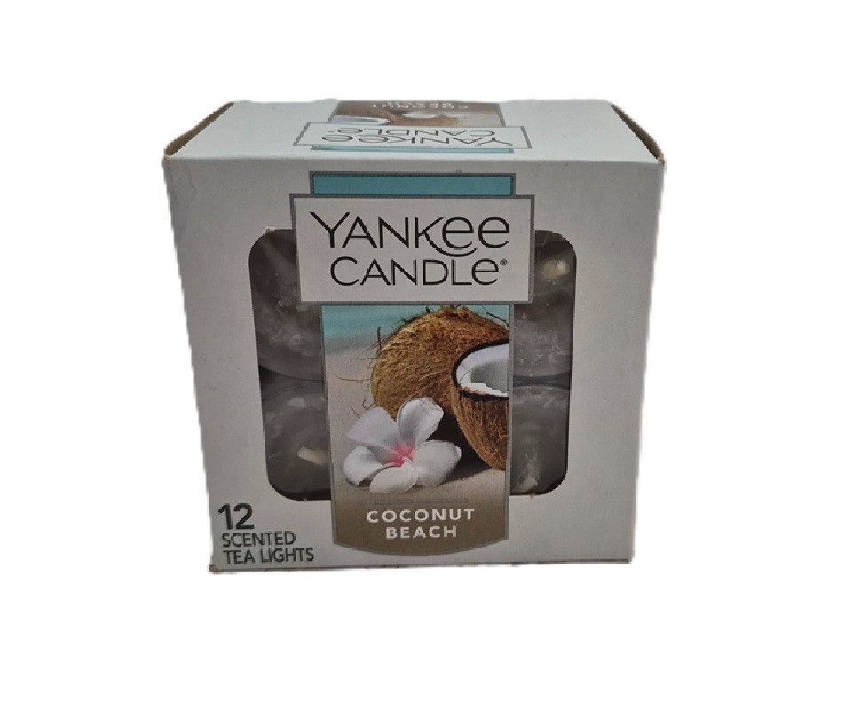 Yankee Candle Coconut Beach 12 Pack Scented Tea Light Candle -NIB