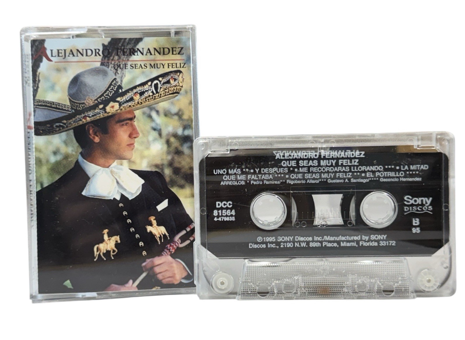 Vintage 90s Alejandro Fernandez Que Seas Mas Feliz Cassette Mariachi Ranchera