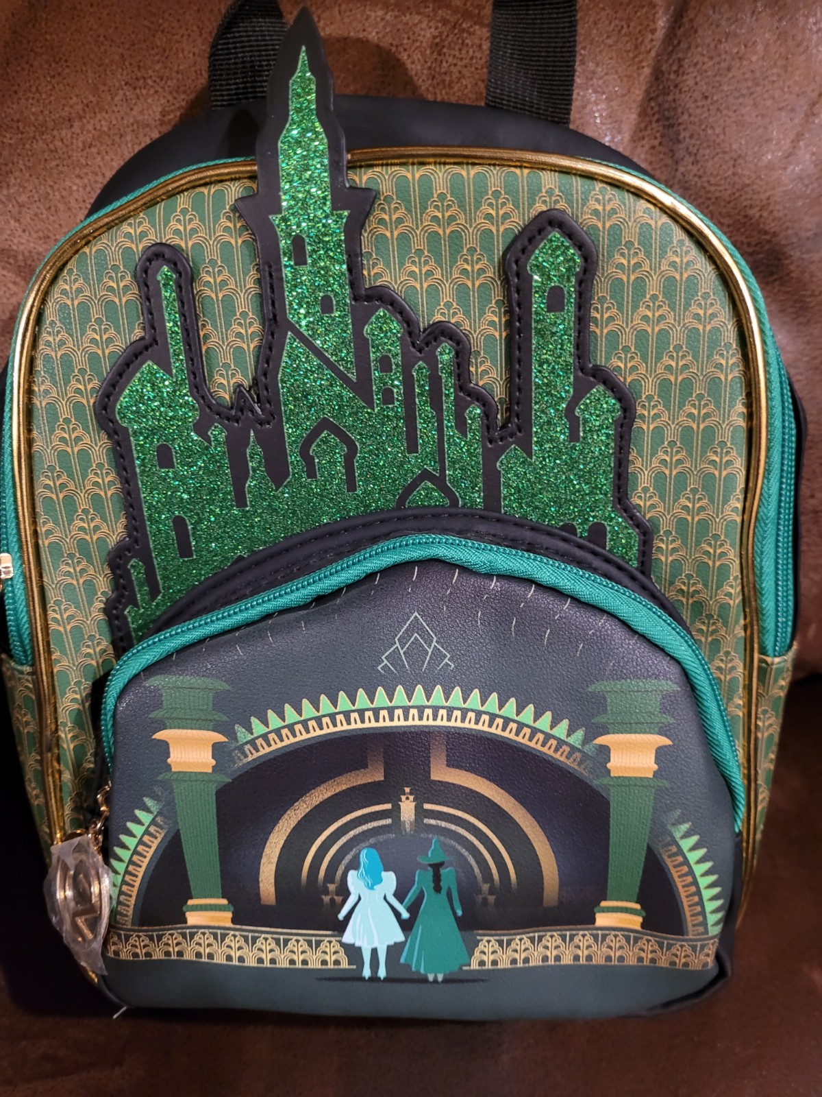 Wicked Emerald City Elphaba & Glinda  10.5”Mini Backpack NWT