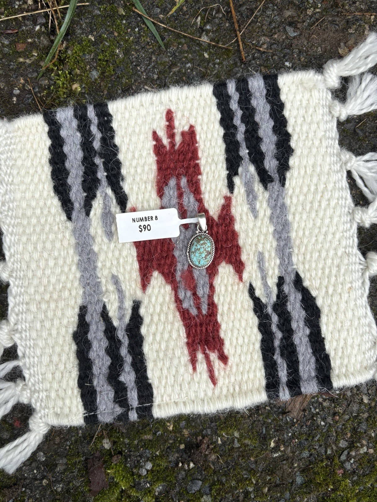 Sterling number 8 turquoise pendant 