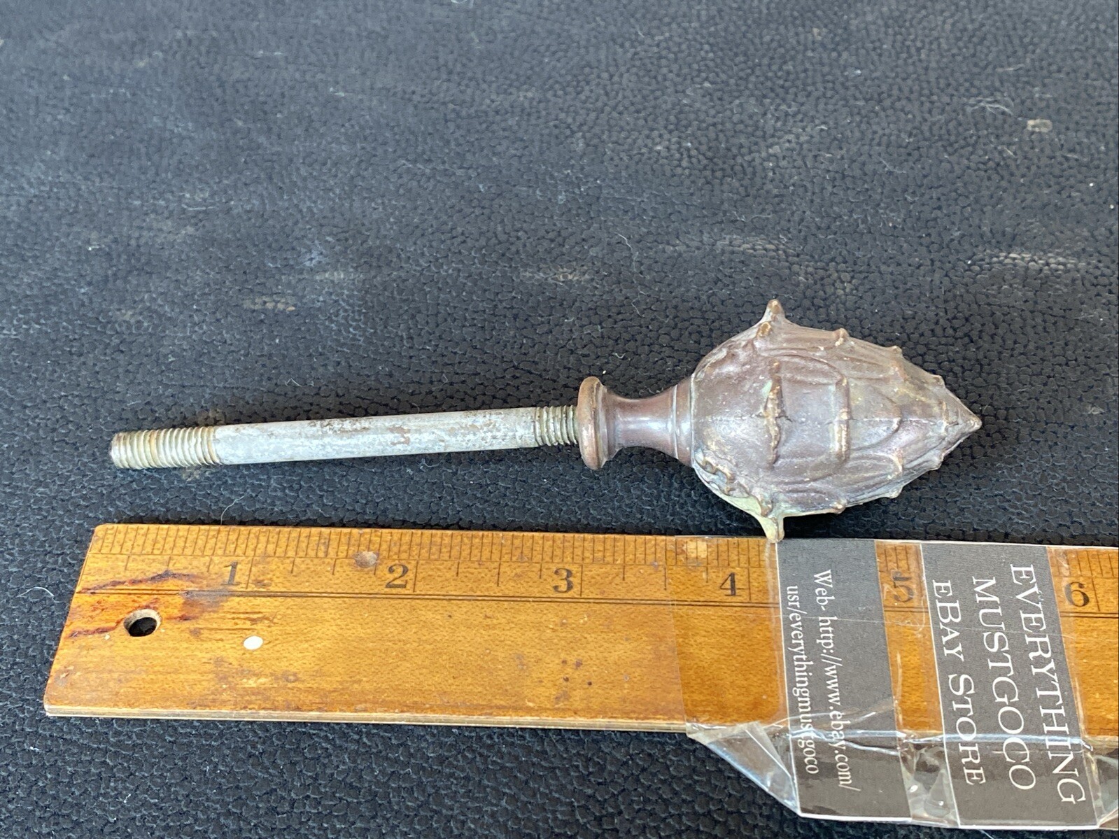 Antique Solid Bronze 2.5” Acorn Pineapple Artichoke Ornamental Finial Threaded