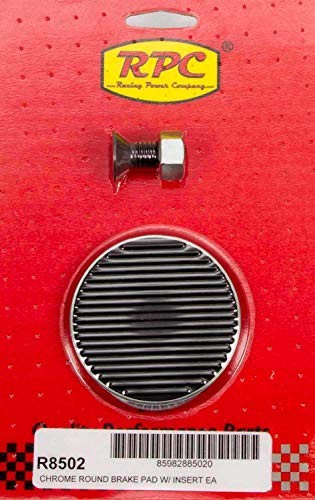  Company Pedal Pad, Brake, 3 in OD, Steel, Chrome, Each 