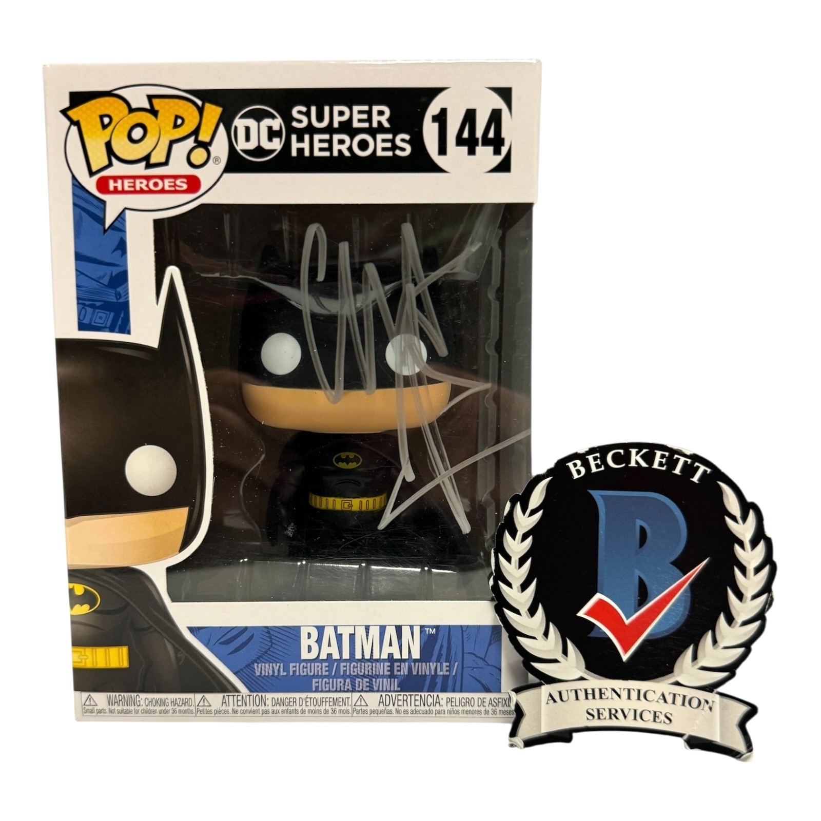 Christian Bale Signed Autograph Batman Funko Pop 144 Beckett Bas The Dark Knight